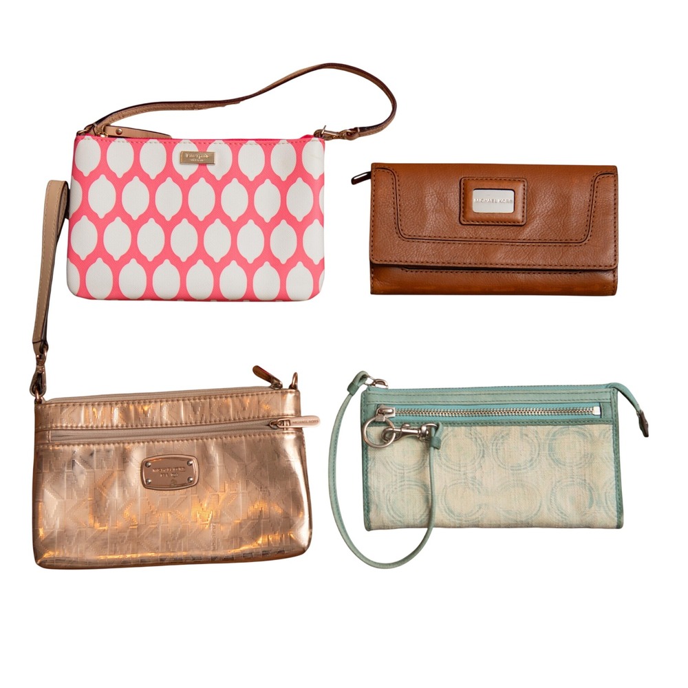 Michael Kors Coach Kate Spade Wallet Wristlet Bundle 4pc Lot Y2K